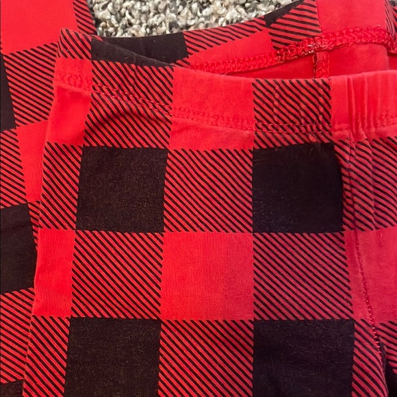Cat & Jack Red and Black Plaid Leggings - Picture 2 of 4